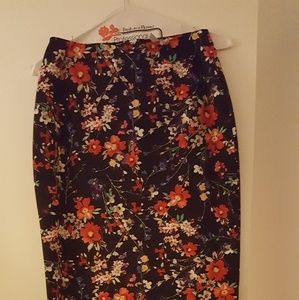 Express Floral Midi Skirt